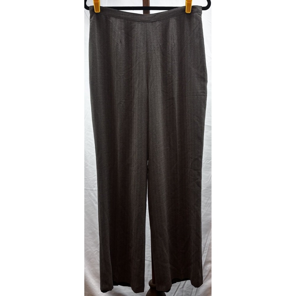 VTG Le Suit Woman Brown Wide Leg Lined Slacks Pants Size 10 Business Career Wear